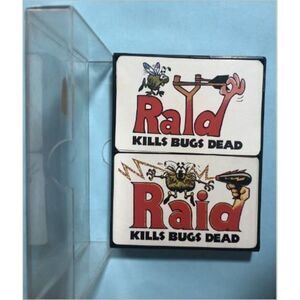 Vintage Johnson Wax - RAID Kill Bugs Dead-Playing Cards, Double Deck w/Case